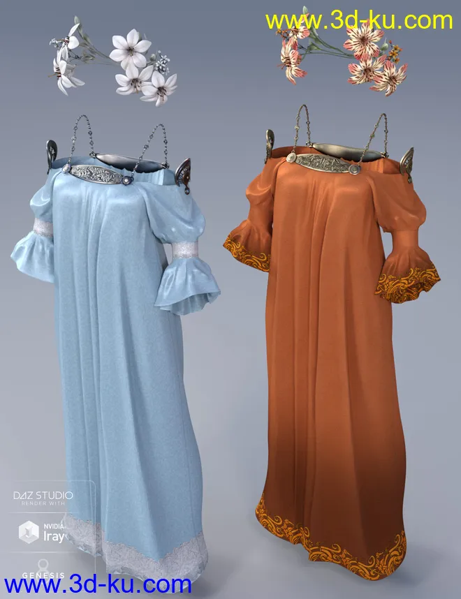 dForce Muse Dress Textures模型的图片3