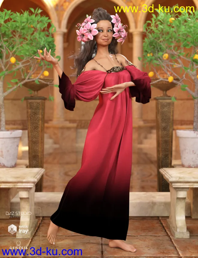 dForce Muse Dress Textures模型的图片6