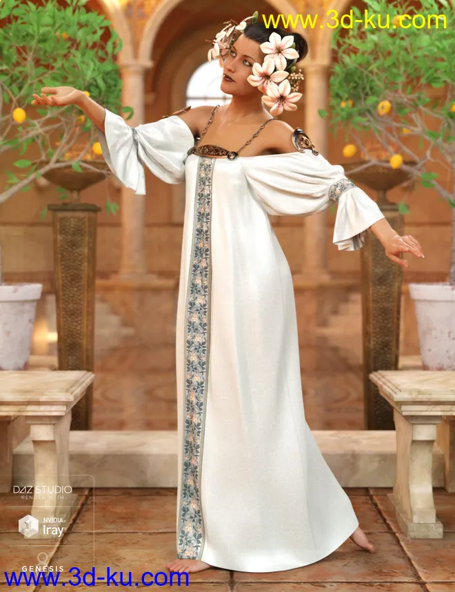 dForce Muse Dress Textures模型的图片7