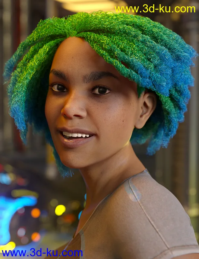 dForce Natty Undercut Hair for Genesis 8 Female(s)模型的图片4