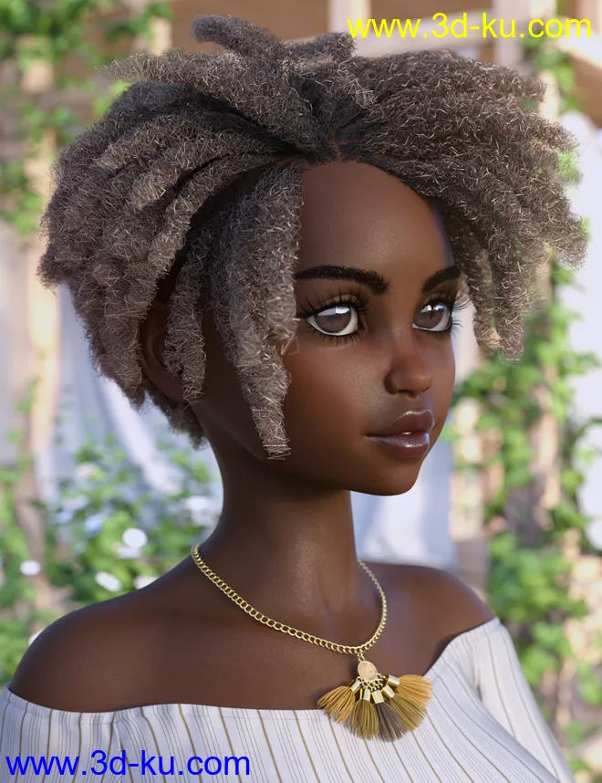 dForce Natty Undercut Hair for Genesis 8 Female(s)模型的图片5