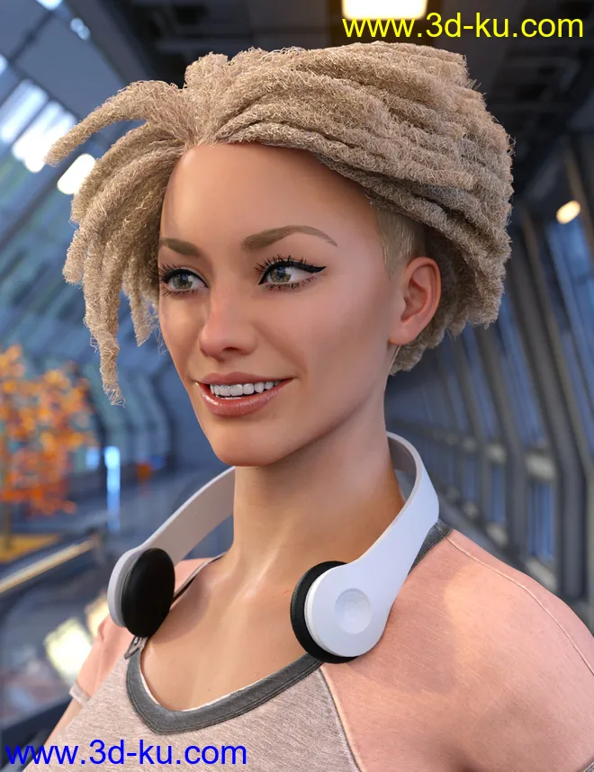 dForce Natty Undercut Hair for Genesis 8 Female(s)模型的图片7