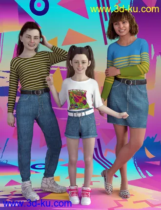 3D打印模型dForce Ninties Nostalgia Wardrobe for Genesis 8 Females的图片