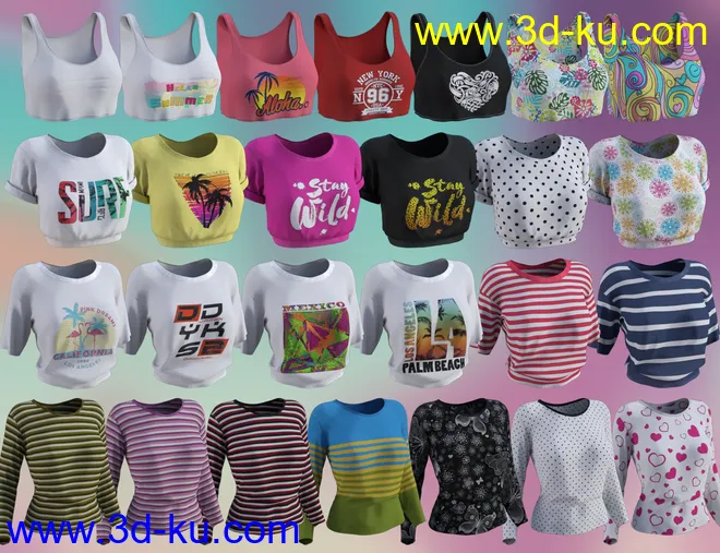 dForce Ninties Nostalgia Wardrobe for Genesis 8 Females模型的图片6