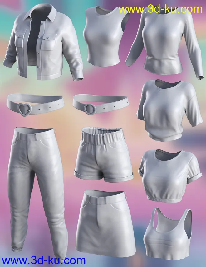 dForce Ninties Nostalgia Wardrobe for Genesis 8 Females模型的图片8