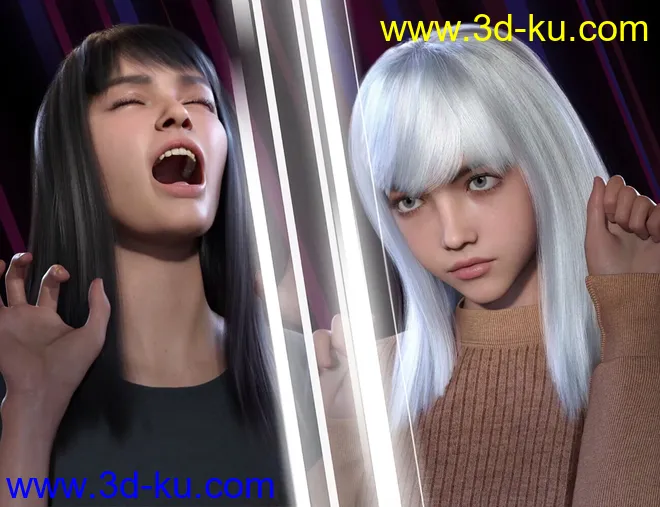 dForce Nirv Straight Long Hair for Genesis 8 and Genesis 8.1 Females模型的图片2