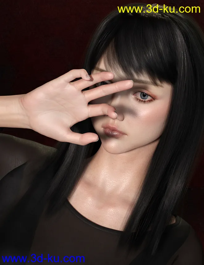 dForce Nirv Straight Long Hair for Genesis 8 and Genesis 8.1 Females模型的图片8
