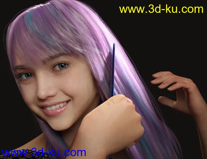 dForce Nirv Straight Long Hair for Genesis 8 and Genesis 8.1 Females模型的图片9