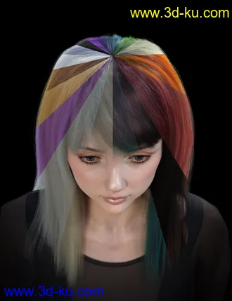 3D打印模型dForce Nirv Straight Long Hair for Genesis 8 and Genesis 8.1 Females的图片