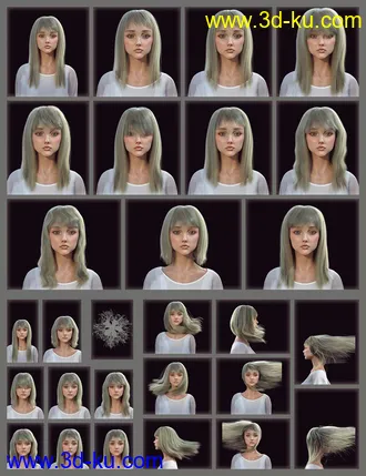 3D打印模型dForce Nirv Straight Long Hair for Genesis 8 and Genesis 8.1 Females的图片