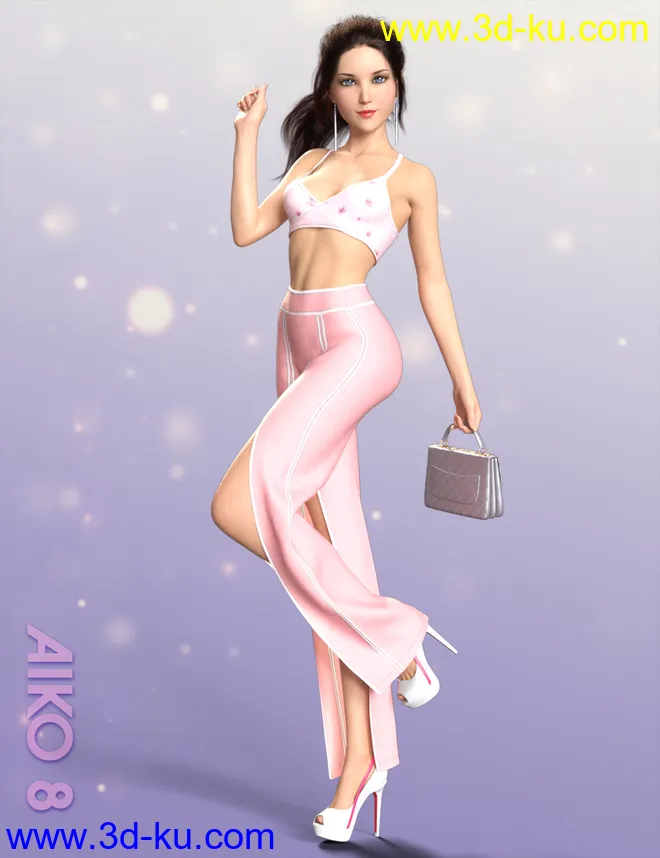 dForce Open Pants Outfit for Genesis 8 Females模型的图片6