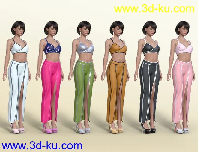dForce Open Pants Outfit for Genesis 8 Females模型的图片8