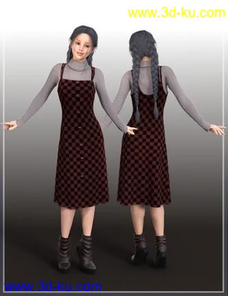 3D打印模型dForce Pinafore Dress for Genesis 8 Females的图片