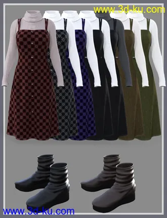 3D打印模型dForce Pinafore Dress for Genesis 8 Females的图片