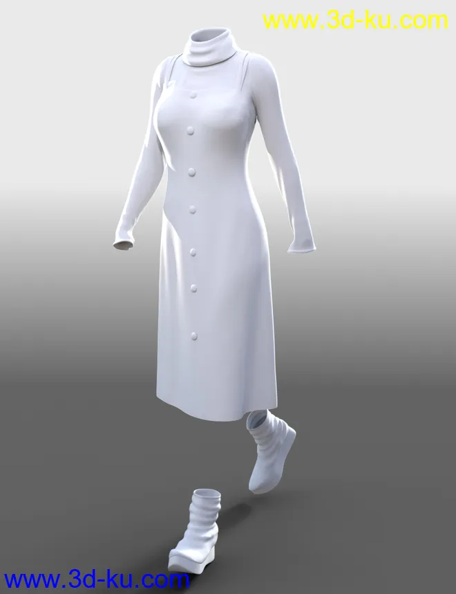 dForce Pinafore Dress for Genesis 8 Females模型的图片5