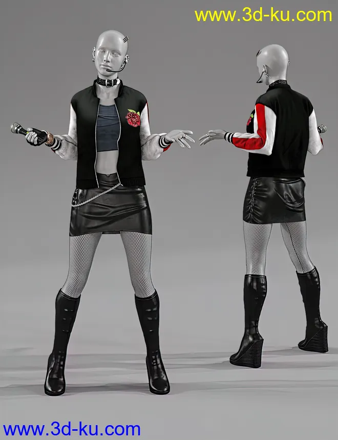 dForce Poison Love Outfit for Genesis 8 and 8.1 Females模型的图片2