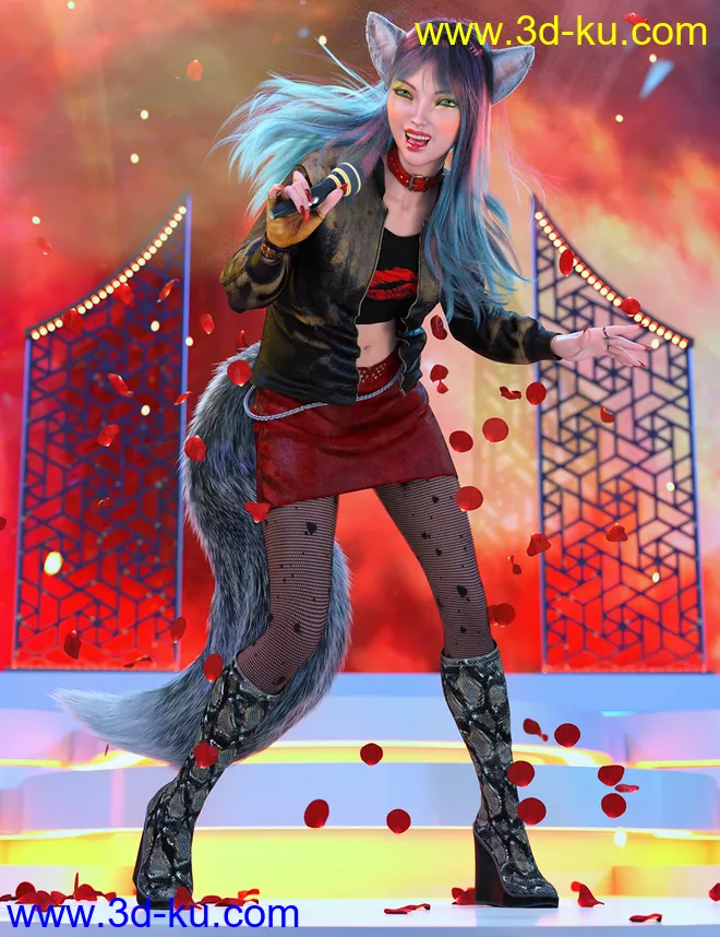 dForce Poison Love Outfit Textures模型的图片1