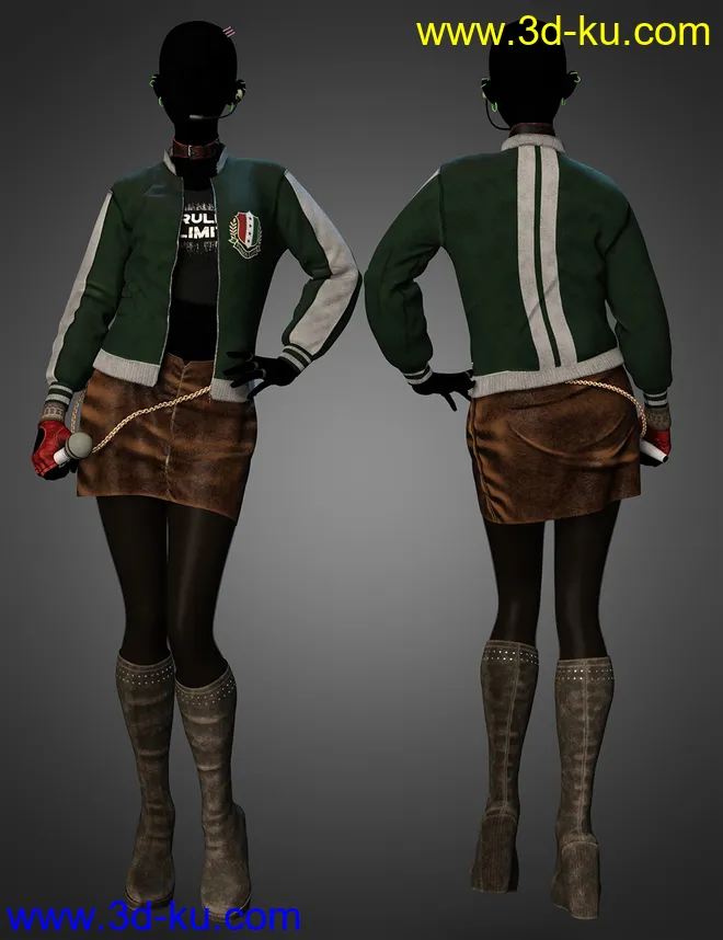 dForce Poison Love Outfit Textures模型的图片4