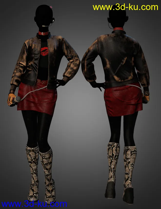 dForce Poison Love Outfit Textures模型的图片6