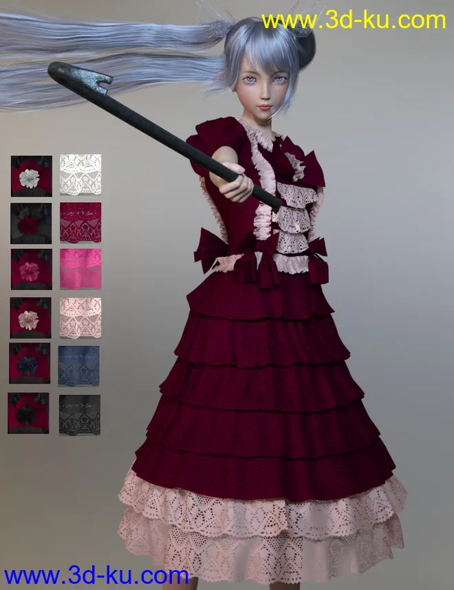 dForce Princess Dress for Genesis 8 Female(s)模型的图片1