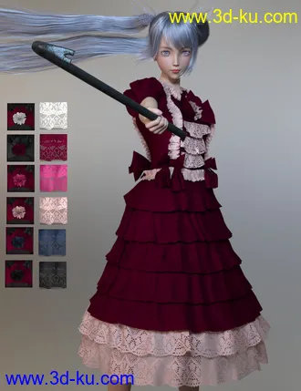 3D打印模型dForce Princess Dress for Genesis 8 Female(s)的图片