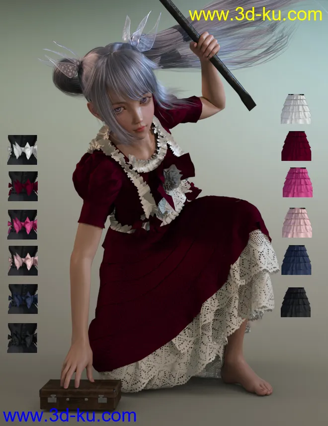 dForce Princess Dress for Genesis 8 Female(s)模型的图片2