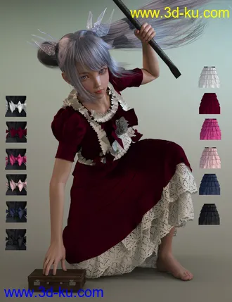 3D打印模型dForce Princess Dress for Genesis 8 Female(s)的图片