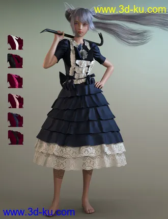 3D打印模型dForce Princess Dress for Genesis 8 Female(s)的图片