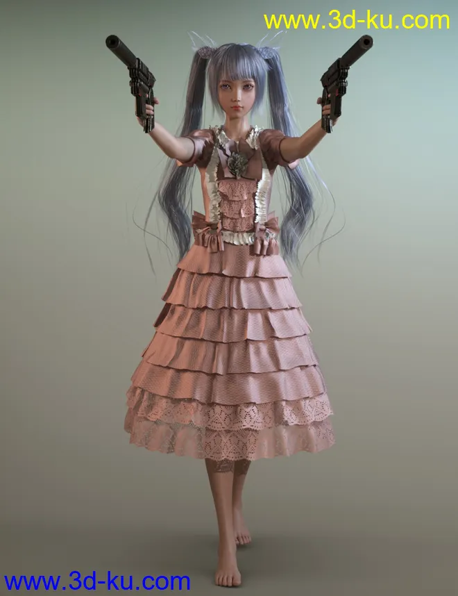 dForce Princess Dress for Genesis 8 Female(s)模型的图片4