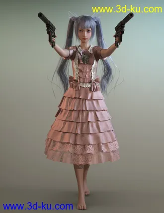 3D打印模型dForce Princess Dress for Genesis 8 Female(s)的图片