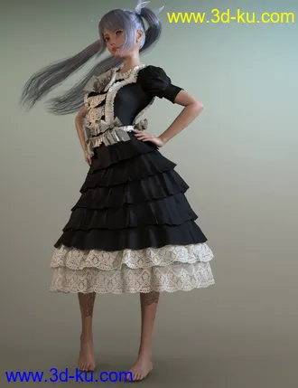 3D打印模型dForce Princess Dress for Genesis 8 Female(s)的图片
