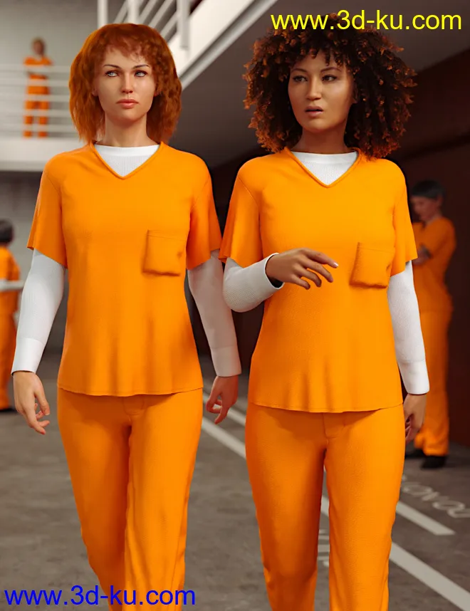 dForce Prison Inmate Clothing for Genesis 8 and 8.1 Females模型的图片2