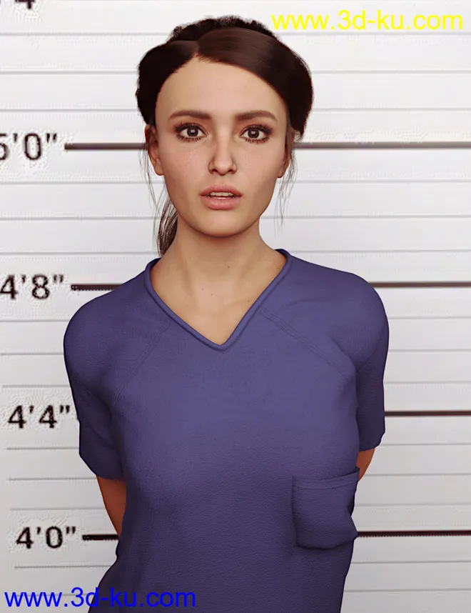 dForce Prison Inmate Clothing for Genesis 8 and 8.1 Females模型的图片5