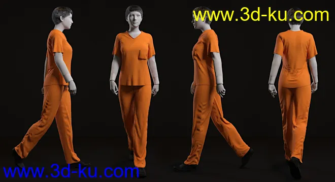 dForce Prison Inmate Clothing for Genesis 8 and 8.1 Females模型的图片6