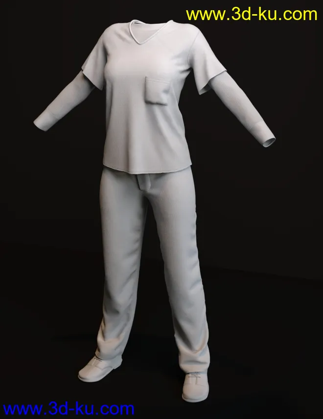 dForce Prison Inmate Clothing for Genesis 8 and 8.1 Females模型的图片8