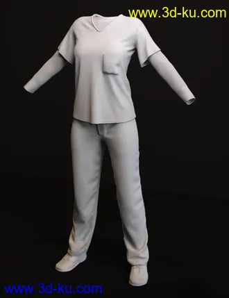 3D打印模型dForce Prison Inmate Clothing for Genesis 8 and 8.1 Females的图片