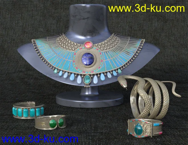 dForce Queen of the Nile Outfit and Hair for Genesis 8 Females模型的图片4