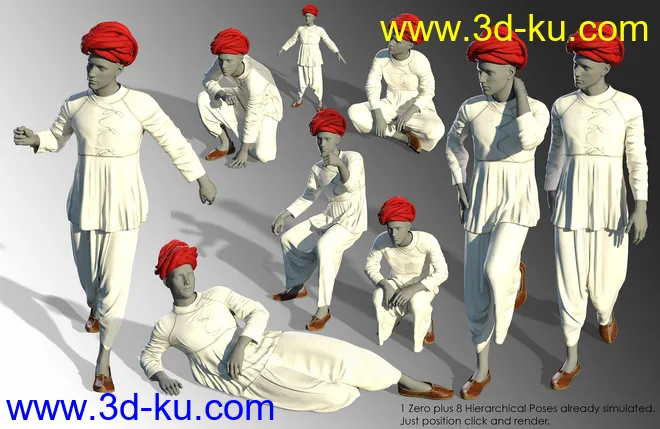dForce Rabari Tribe Outfit for Genesis 8 Males模型的图片1