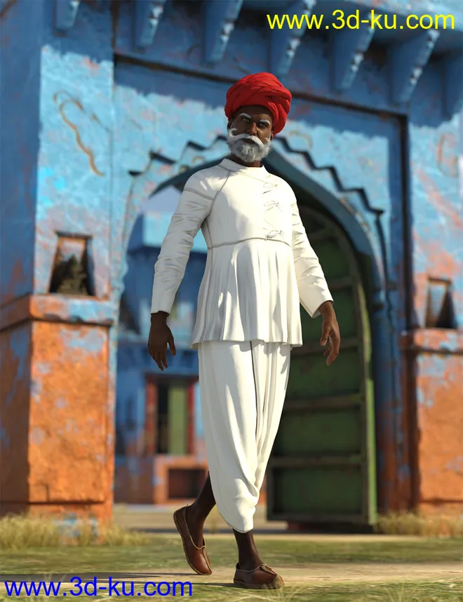 dForce Rabari Tribe Outfit for Genesis 8 Males模型的图片2