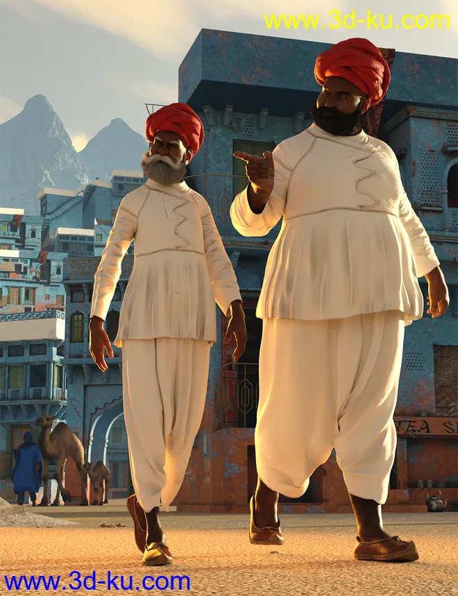 dForce Rabari Tribe Outfit for Genesis 8 Males模型的图片4