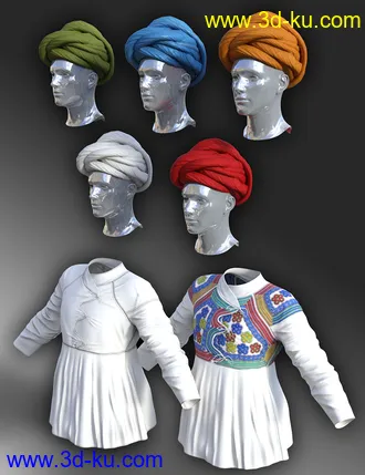 3D打印模型dForce Rabari Tribe Outfit for Genesis 8 Males的图片