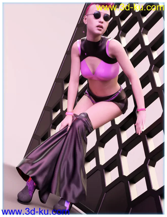 dForce Rave Party Outfit for Genesis 8 Female(s)模型的图片6