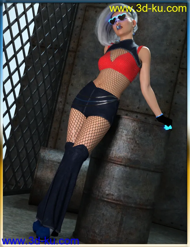 dForce Rave Party Outfit Raveva Textures模型的图片4