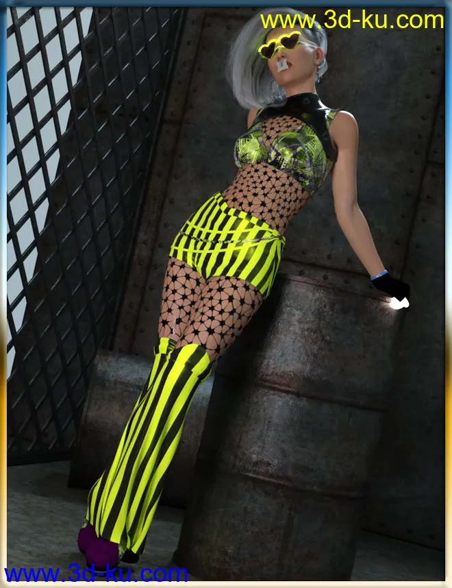dForce Rave Party Outfit Raveva Textures模型的图片6