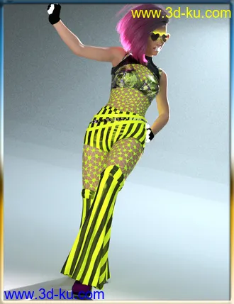 3D打印模型dForce Rave Party Outfit Raveva Textures的图片