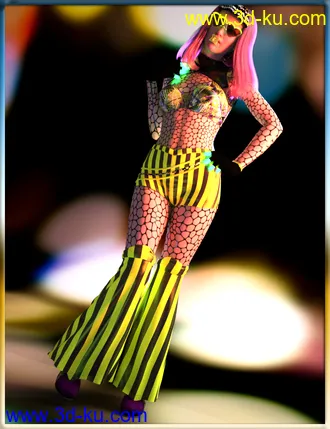 3D打印模型dForce Rave Party Outfit Raveva Textures的图片