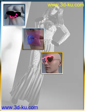 3D打印模型dForce Rave Party Outfit Raveva Textures的图片