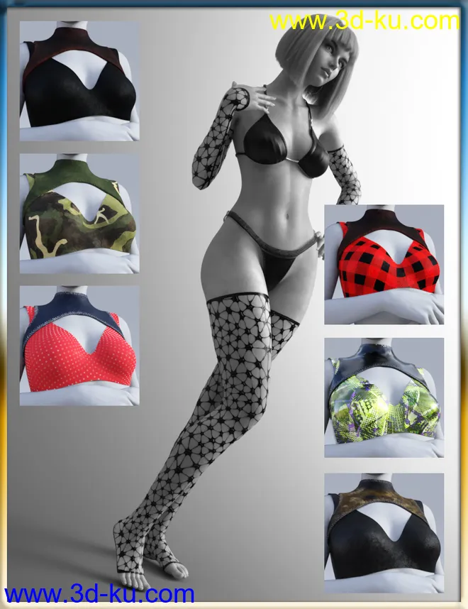 dForce Rave Party Outfit Raveva Textures模型的图片15