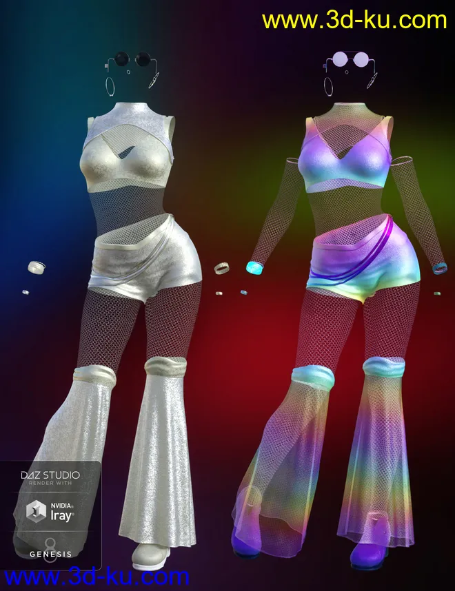 dForce Rave Party Outfit Textures模型的图片6