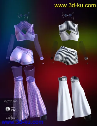 3D打印模型dForce Rave Party Outfit Textures的图片